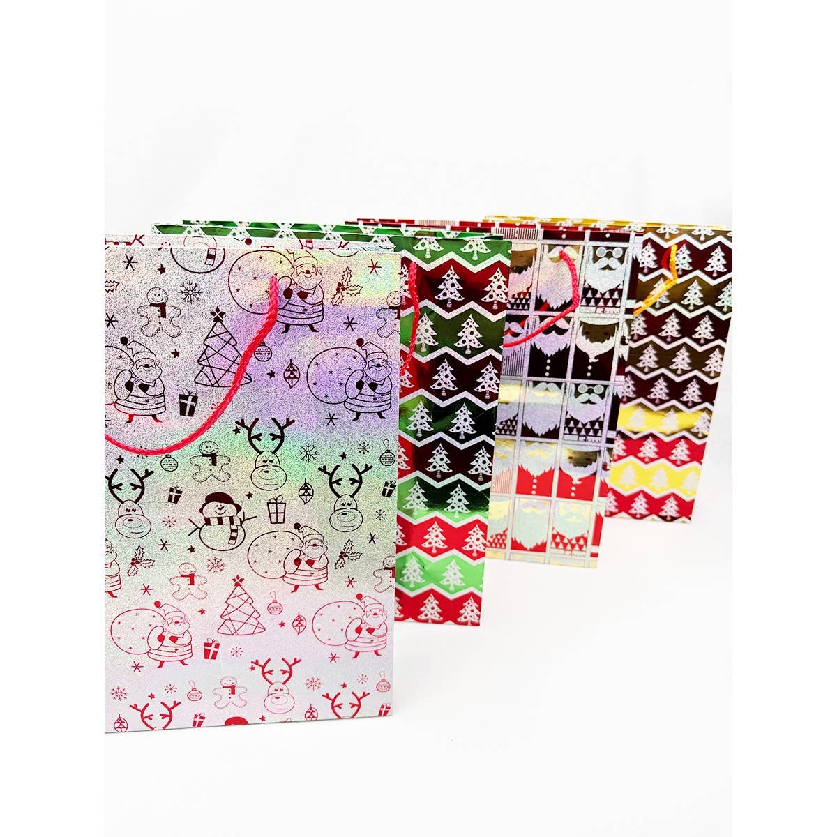 MIX COLOR Fancy Holographic Christmas Gift Bag for wholesale on Faire8