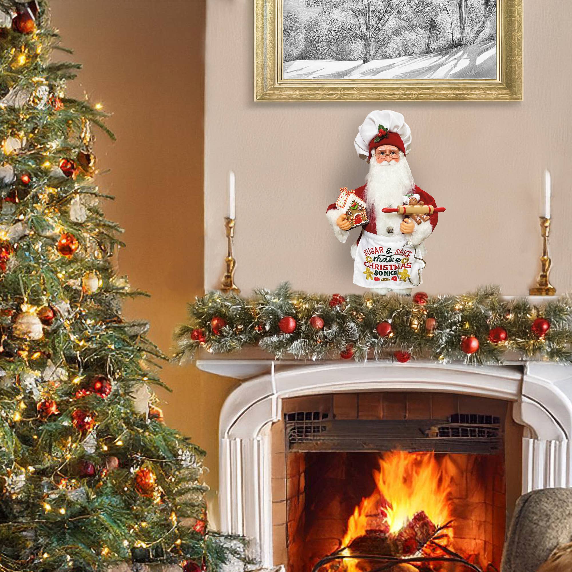 Santa’s Workshop Inc. - Vente Décoration de Noël - Père Noël Sugar & Spice, 15 pouces7