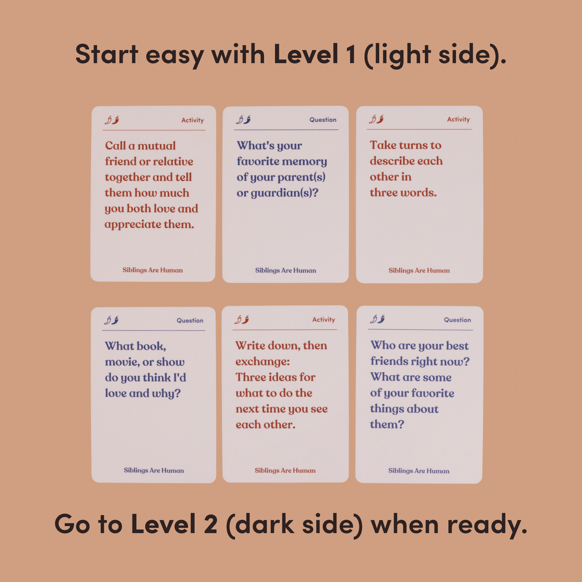 Parents Are Human | Card Games for Family, Love, & Healing - Wholesale Card Game - Siblings Are Human6