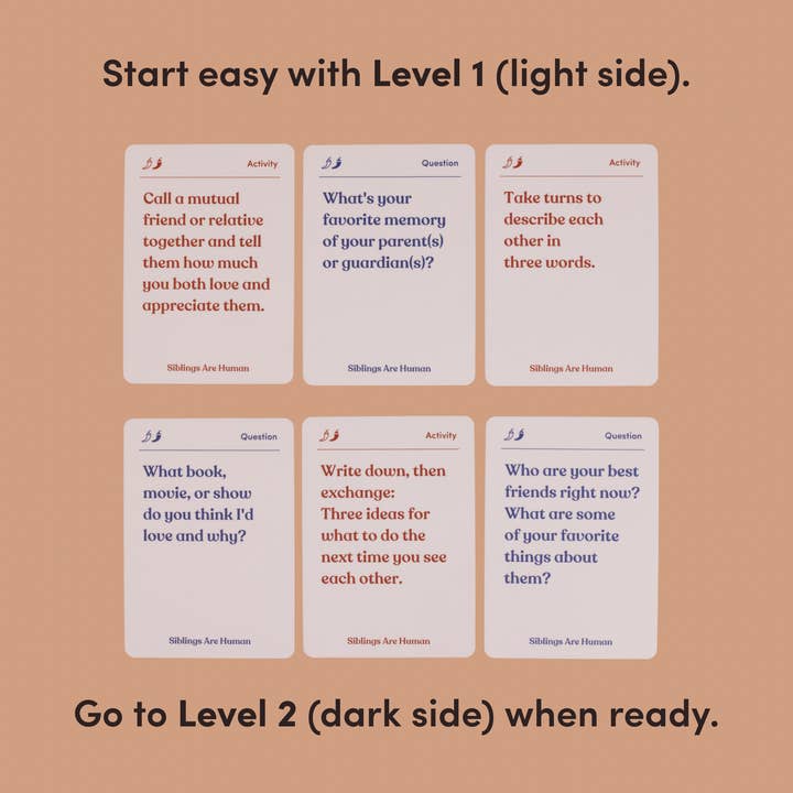 Parents Are Human | Card Games for Family, Love, & Healing - Wholesale Card Game - Siblings Are Human6