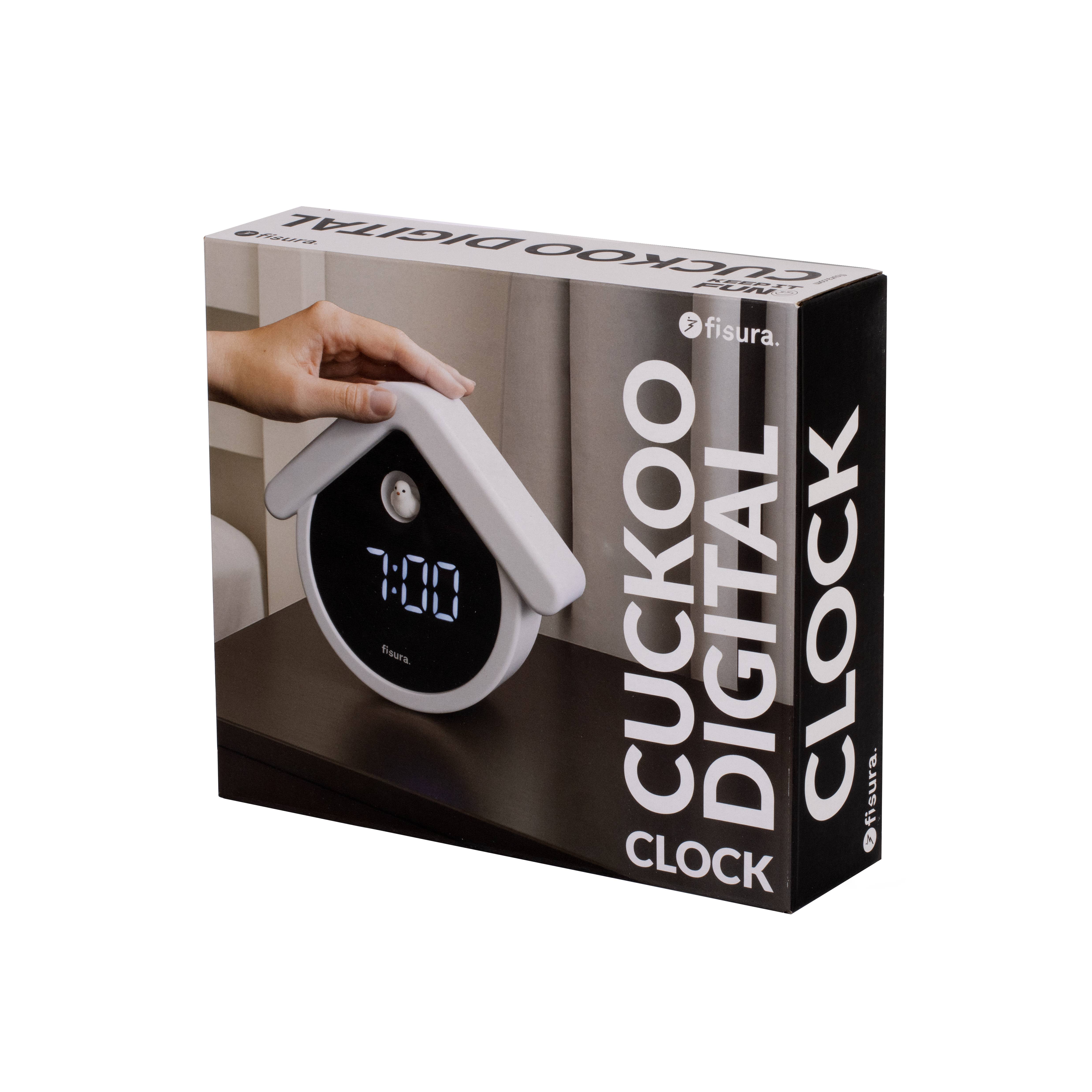 Fisura – wholesale Alarm clock – Black and white digital cuckoo clock3