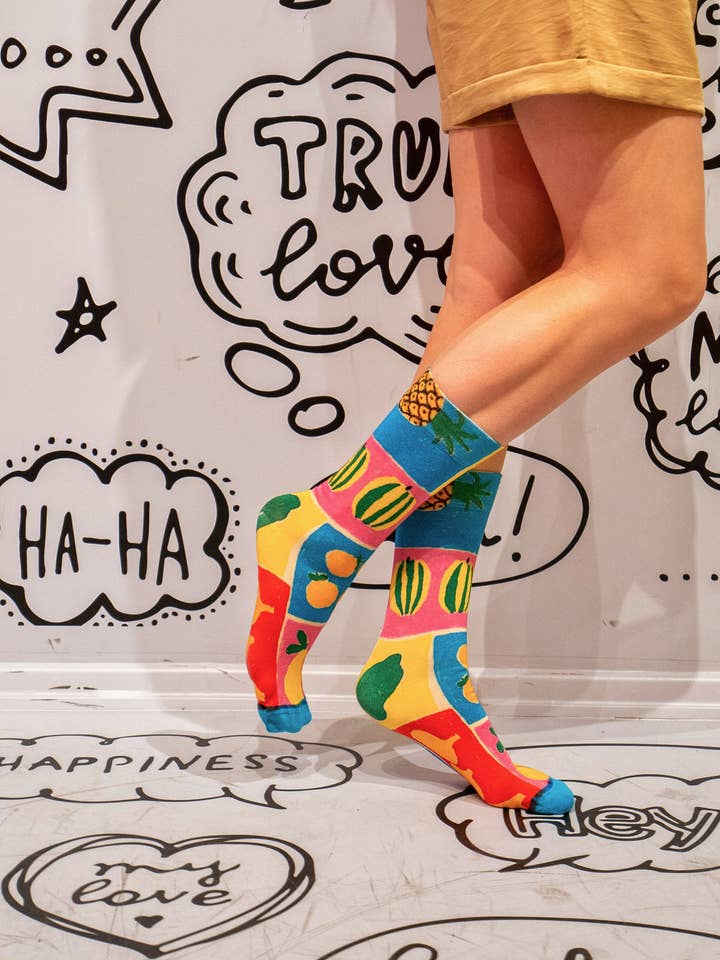 Jolly Goody - Wholesale Socks - Women's - Fruit Bag Socks – Fresh Market Fun for Your Feet