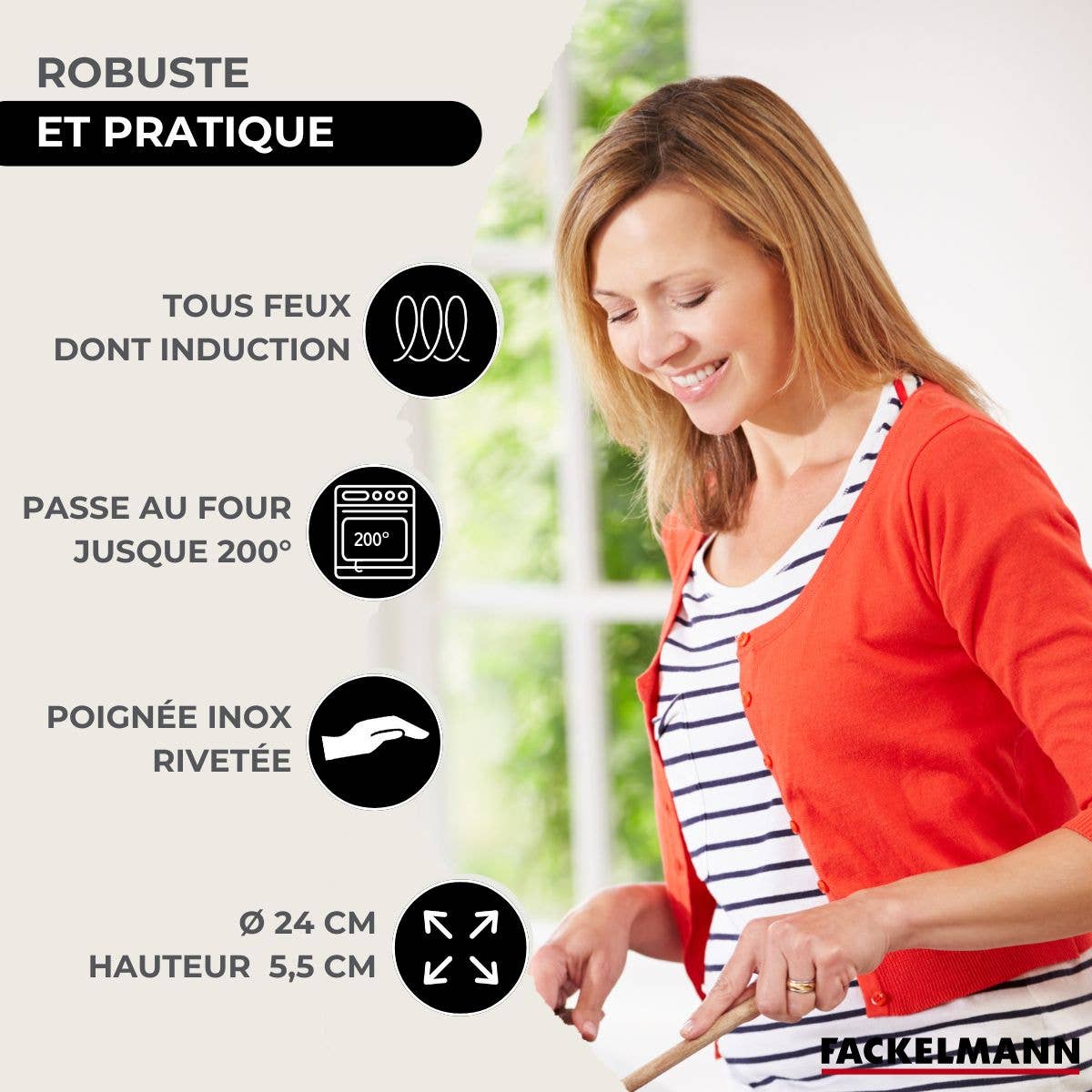 Zenker - Wholesale Pan - Stainless steel pan 24 cm Fackelmann Eterna2