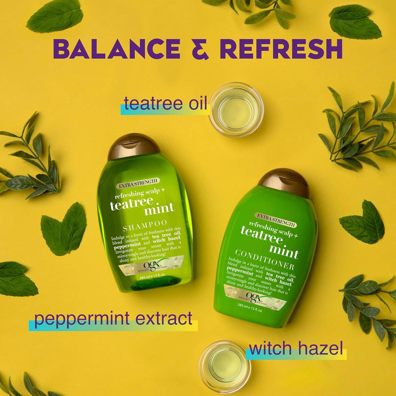 First Choice Buying – wholesale Hårschampo – OGX Extra Strength Uppfriskande Hårbotten + Schampo, Teatree Mint, 385 ml3