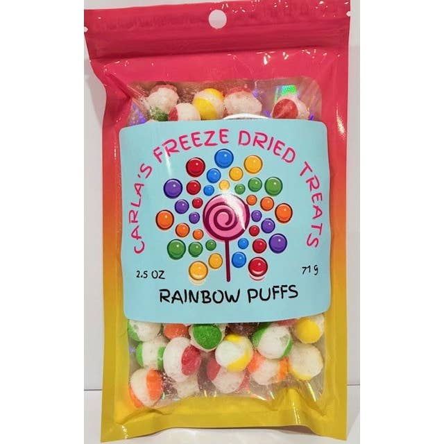 CARLA'S FREEZE DRIED TREATS LLC. - Wholesale Hard Candy - Freeze Dried Rainbow Puffs (original skittles)