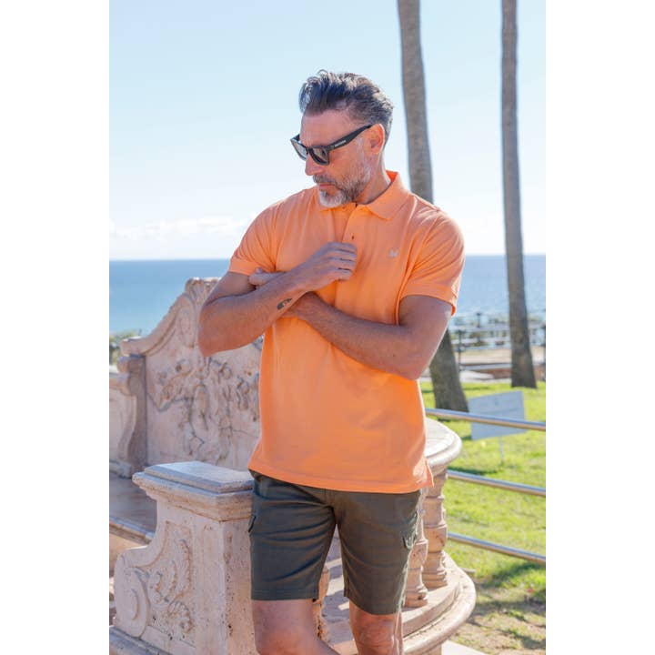 Basic polo in mandarijnoranje voor wholesale door Custi Mikelo: Made in Spain
