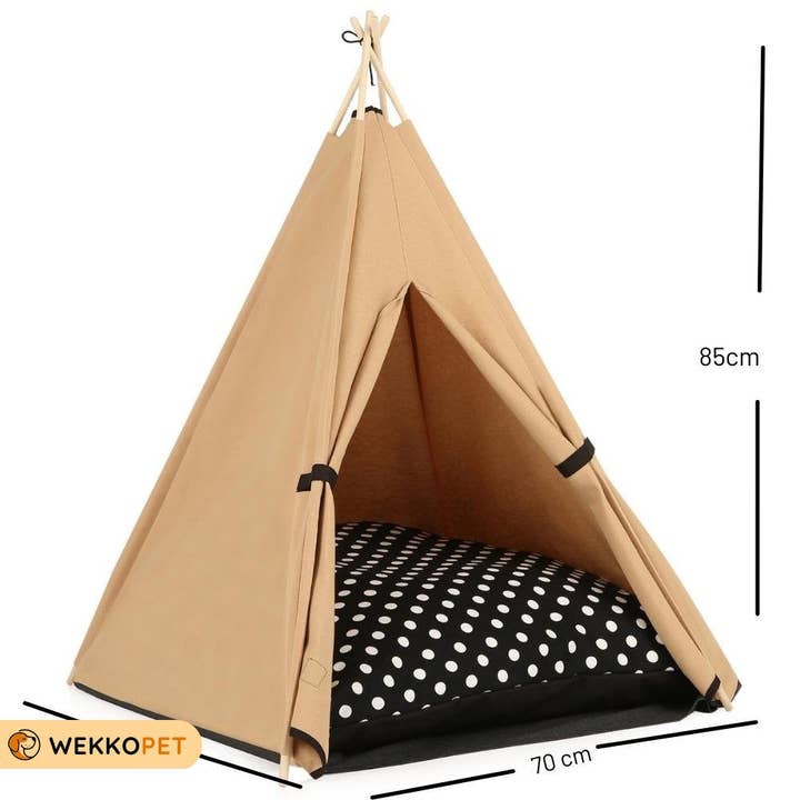 Tente Teepee House pour chiens, beige (27 pouces) Wekkopet pour la vente par WEKKOPET