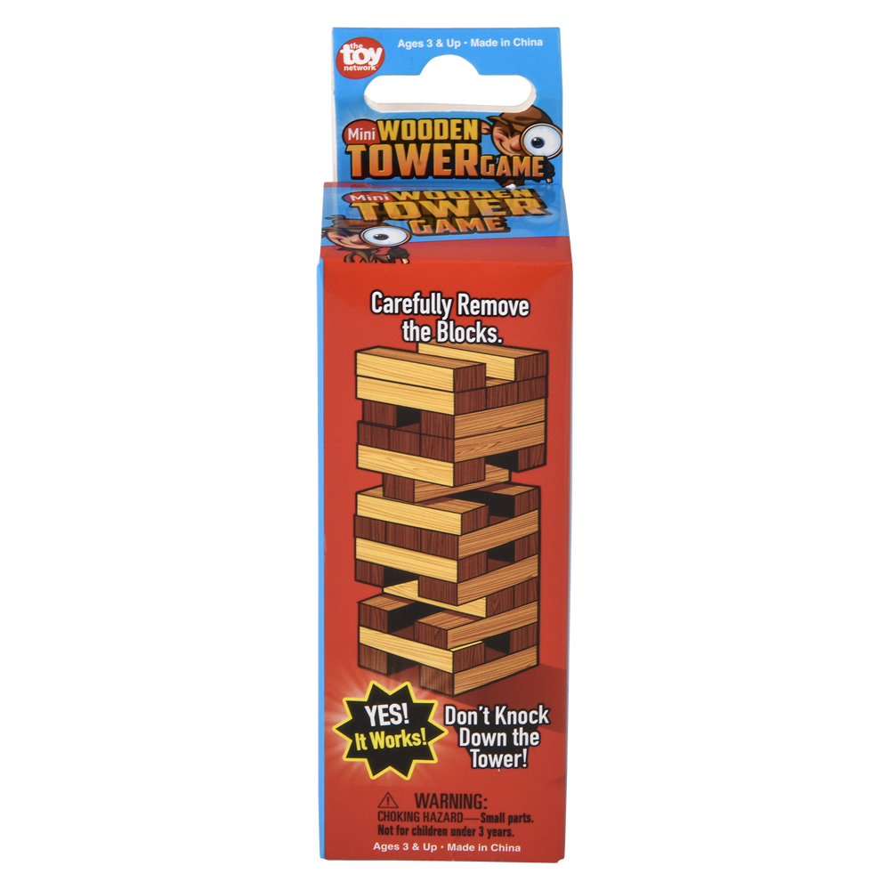 The Toy Network - Wholesale Board Game - (T) MINI WOODEN TOWER GAME 4"4