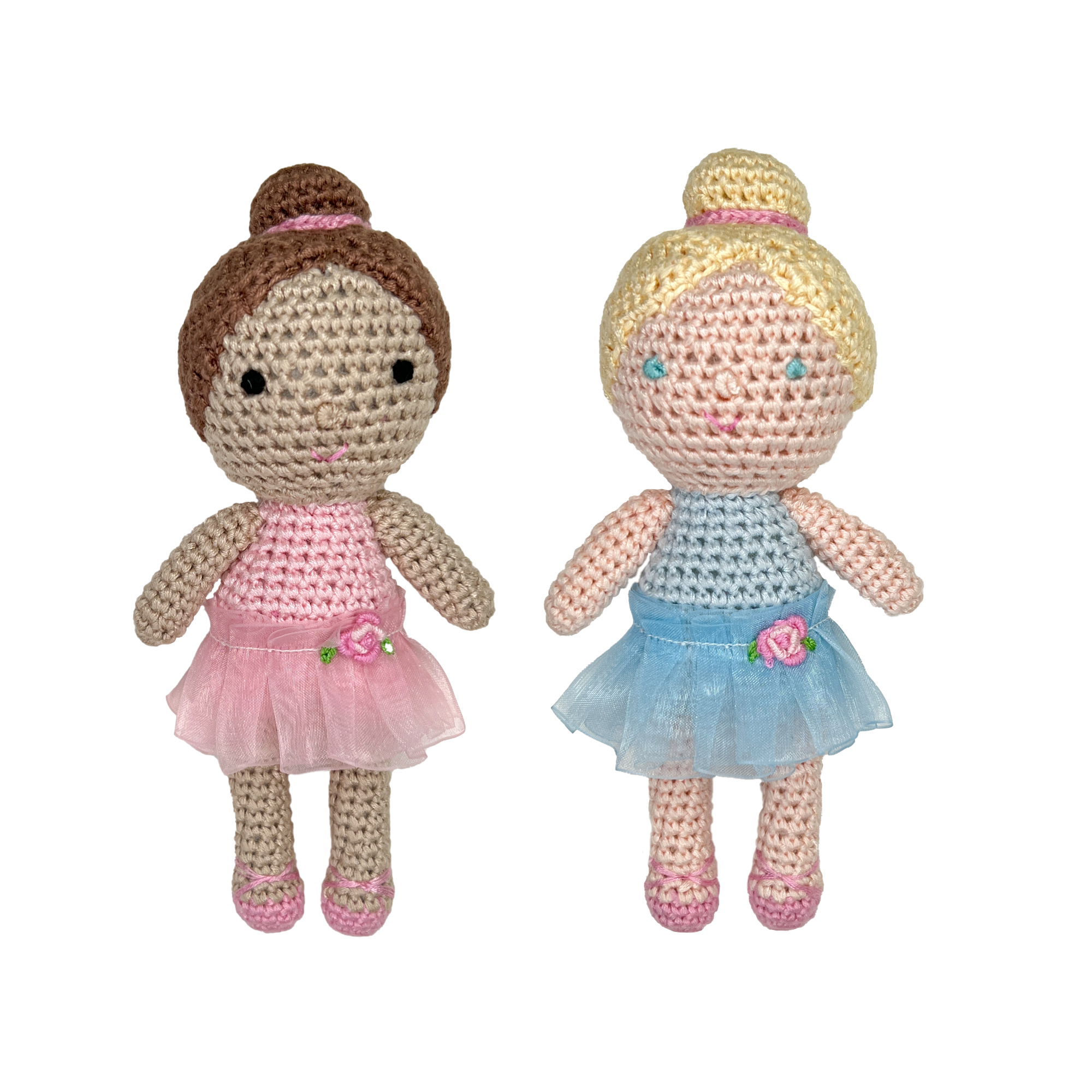 Petit Ami & Zubels - Wholesale Handheld Rattle - Baby - Ballerina Bamboo Crochet Rattle - 2 Colors!3