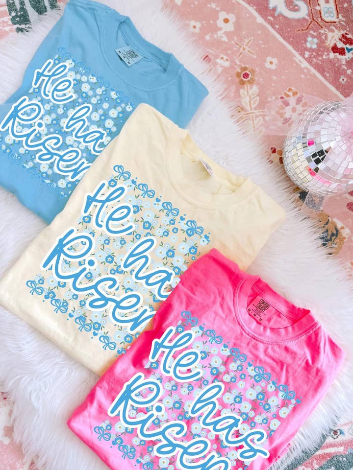 He Is Risen Short Sleeve Tee for wholesale by Front Porch Boutique