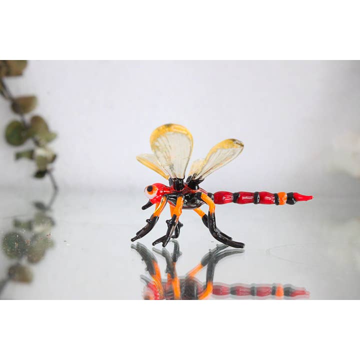Adamodart - Wholesale Decorative Figurine - Glass dragonfly figure, hand blown insect decor, lampwork1