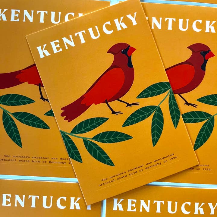 Jessica Holly Creative - Wholesale Postcard - Kentucky State Bird Cardinal Soft Touch Postcard, 4x6in4