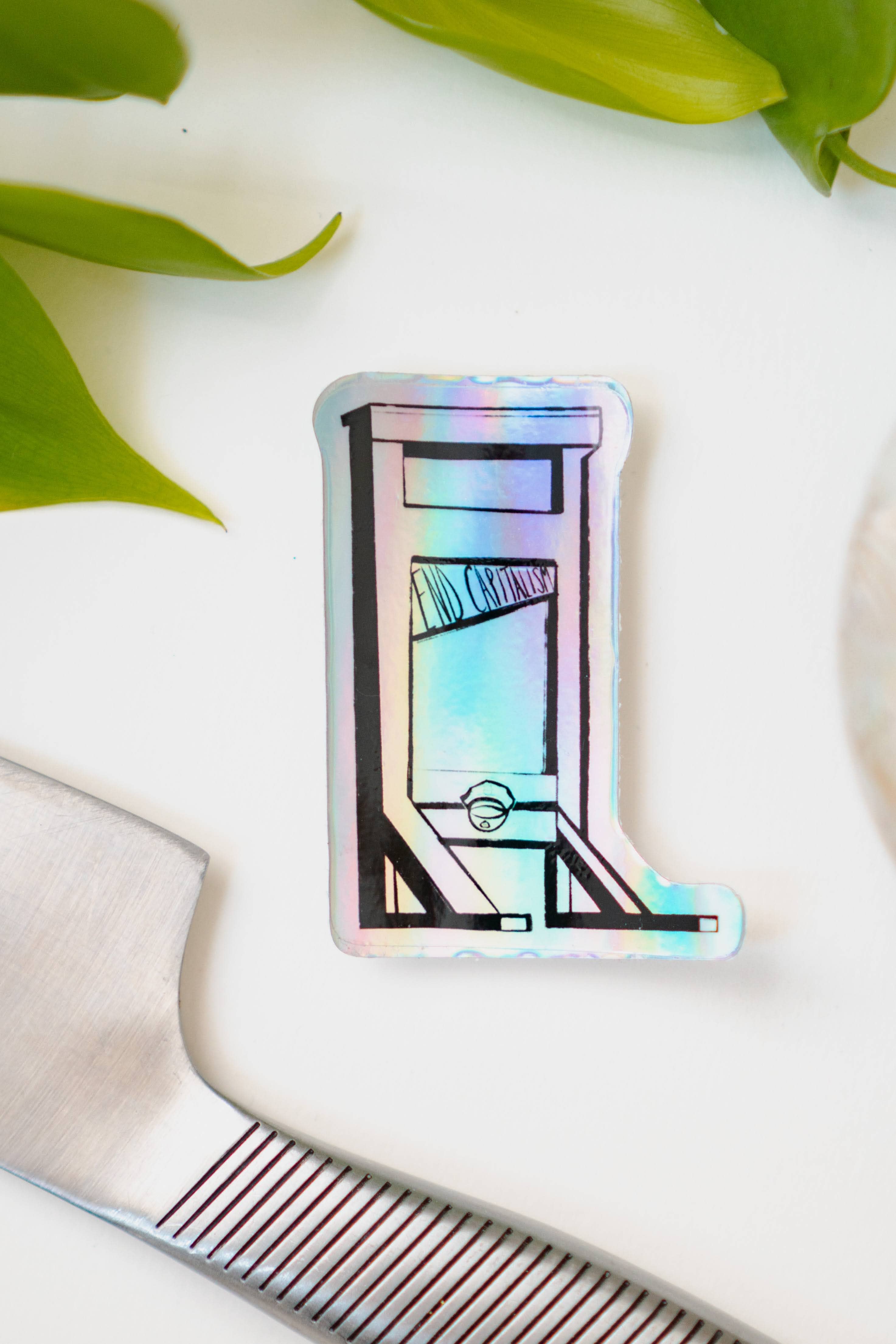 Menmin Made - Wholesale Sticker - End Capitalism Guillotine Sticker