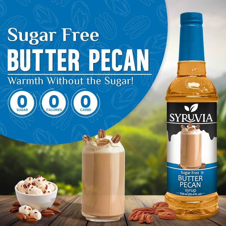 Syruvia - Wholesale Flavored Syrup - Sugar-Free Butter Pecan Syrup