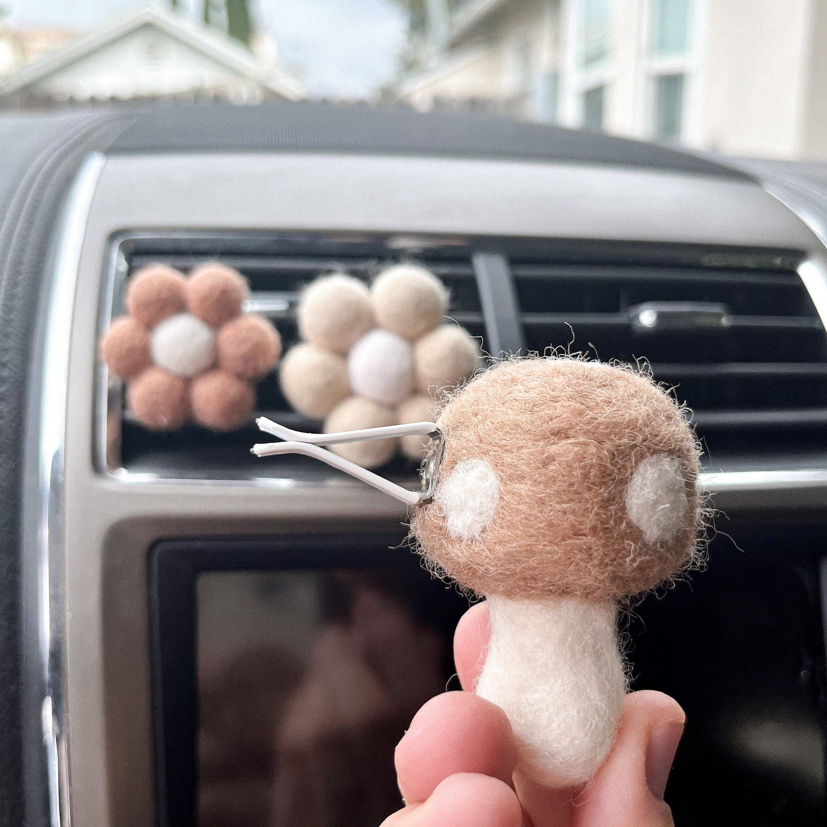 The Thrifty Handmade - Wholesale Car Freshener - Women's - Mushroom Car Vent Clip Felt Diffuser3