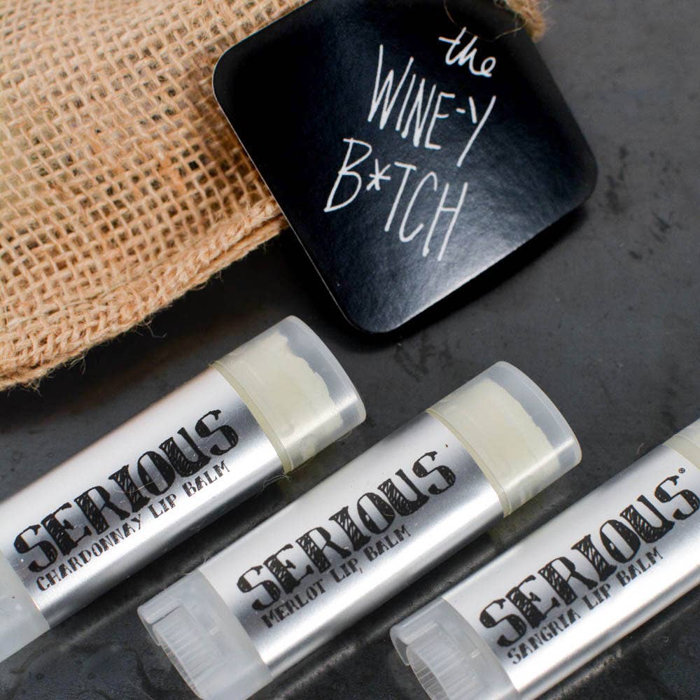 Serious Lip Balm - Vente Assortiment de baumes à lèvres - Baume à lèvres naturel - Le coffret WINEY BITCH pour les amateurs de vin !7