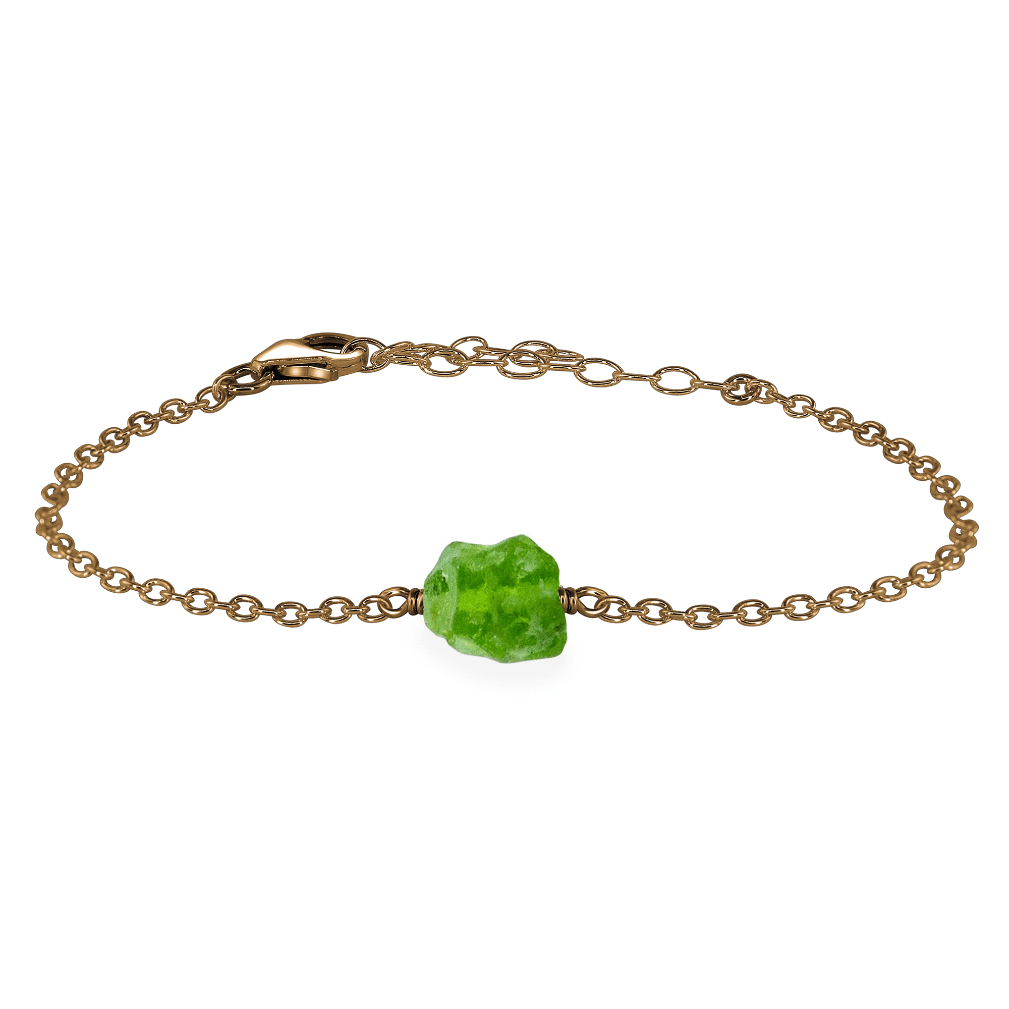 Luna Tide - Wholesale Charm/dangle bracelet - Raw Peridot Crystal Nugget Bracelet7
