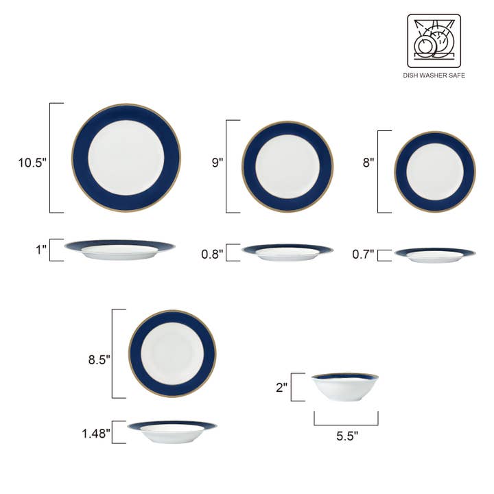 Gifts Plus - Wholesale Tableware set - "Gail Dark Blue"-20B2