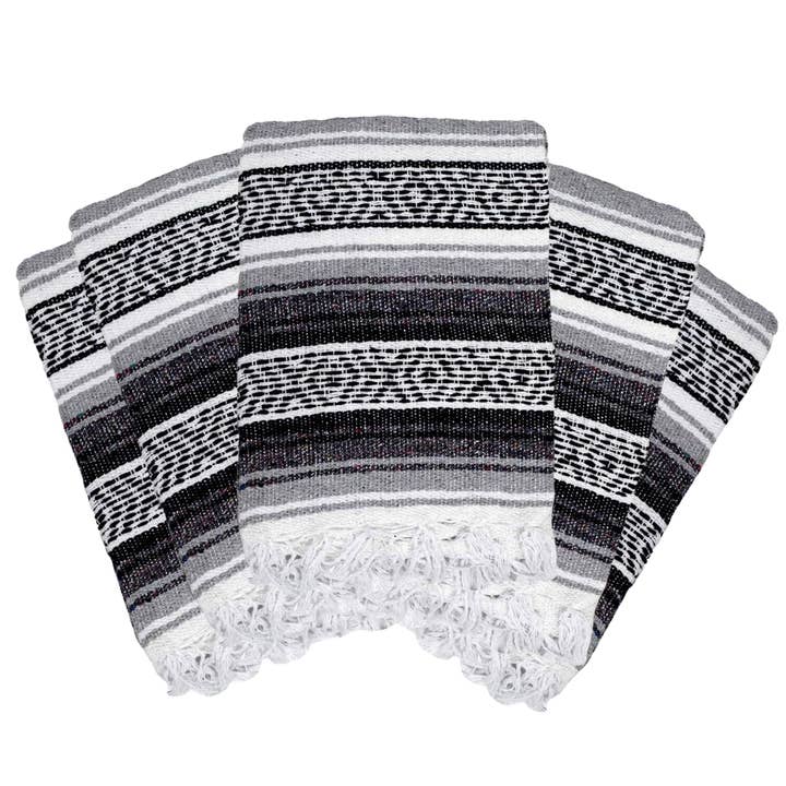 Mexican Blankets Black Serape | Picnic | Camp | Yoga | Beach for wholesale by West Path