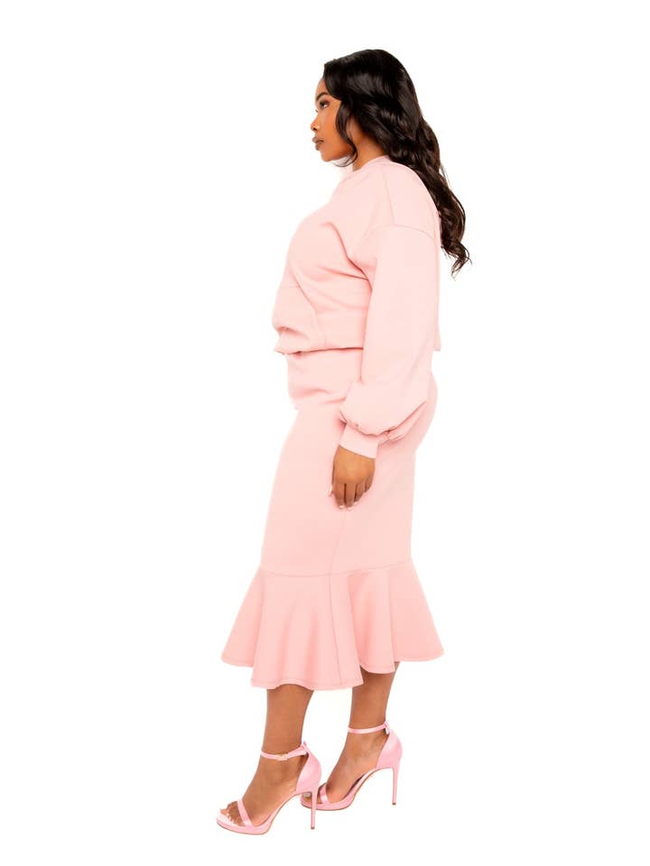 J2 FASHION - Wholesale Top & Skirt Set - Women's - SCUBA HOODIE AND PELUM SKIRT SET2