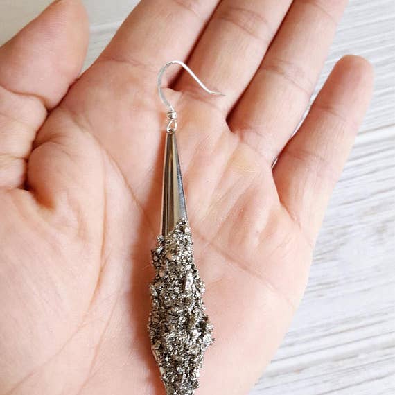 Dynamo - Wholesale Dangle Earrings - Silver Earrings Statement Earrings Dagger Earrings Sparkly