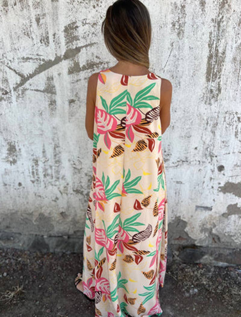 EmberLoom - Wholesale Dress - Women's - Tropical Print Sleeveless Maxi Dress4