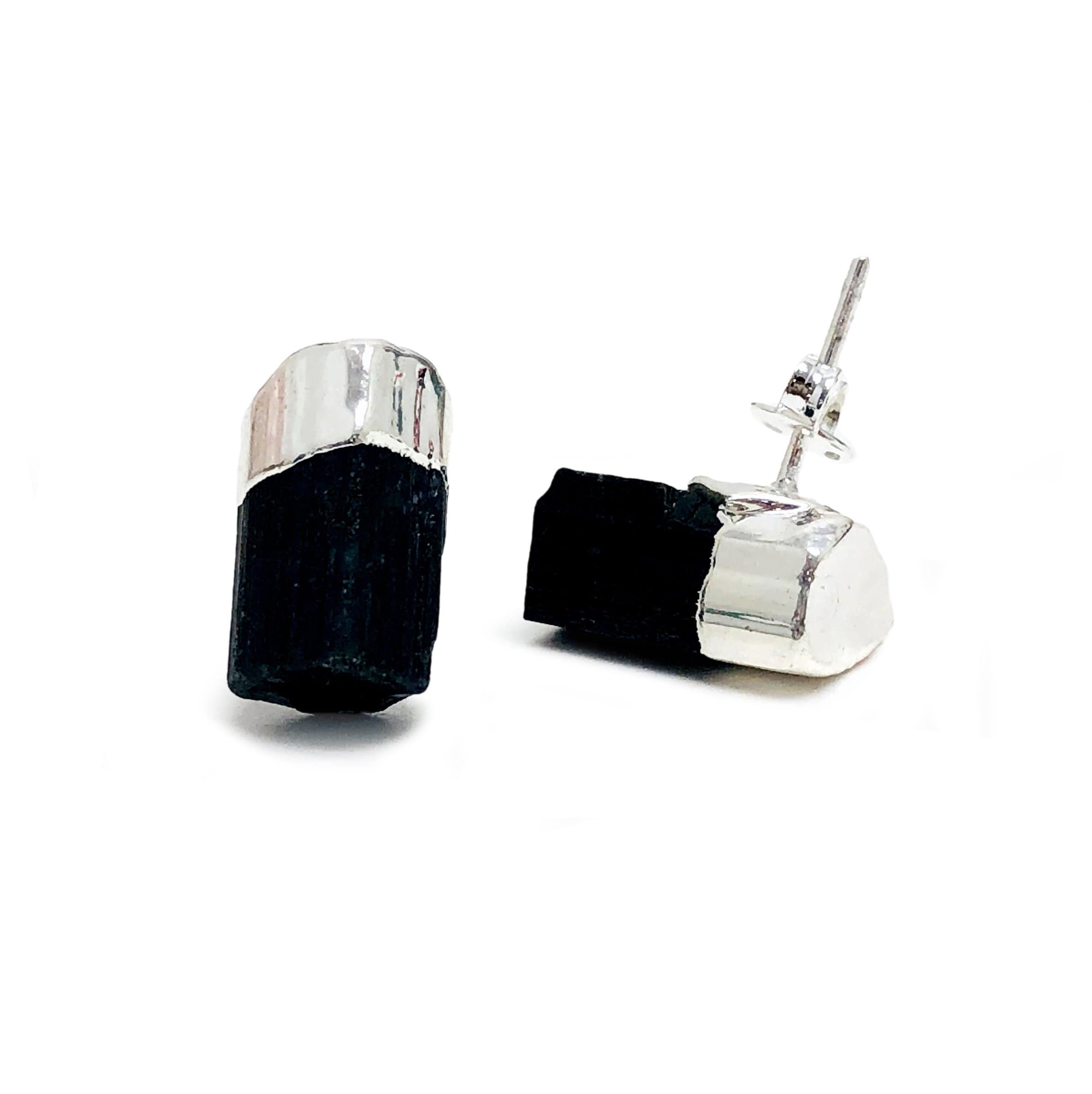 Rock Paradise – wholesale Stud/post earrings – Black Tourmaline Crystal Stud Earrings  (5Brownshelf)2