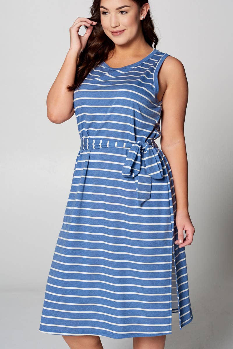 Emerald Collection - Wholesale Dress - Women's - ETK-7633-PL Sleeveless Midi Dress1