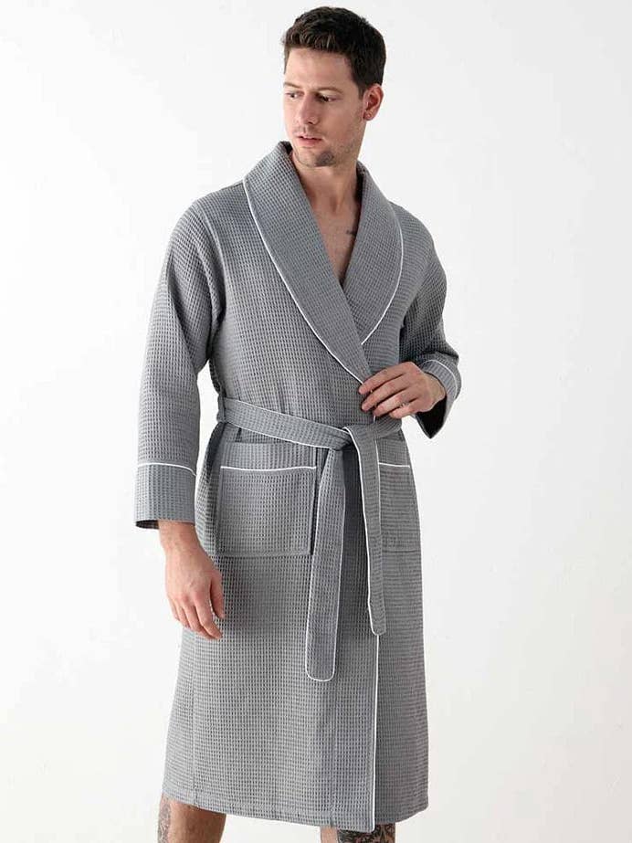 Men's Luxury Waffle Hotel Robe for wholesale by SEYANTE