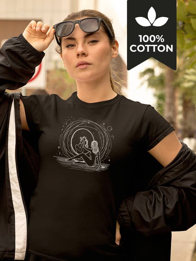 Beyond Reflections - 100% Cotton Abstract Celestial Tee for wholesale by Running With Wolves