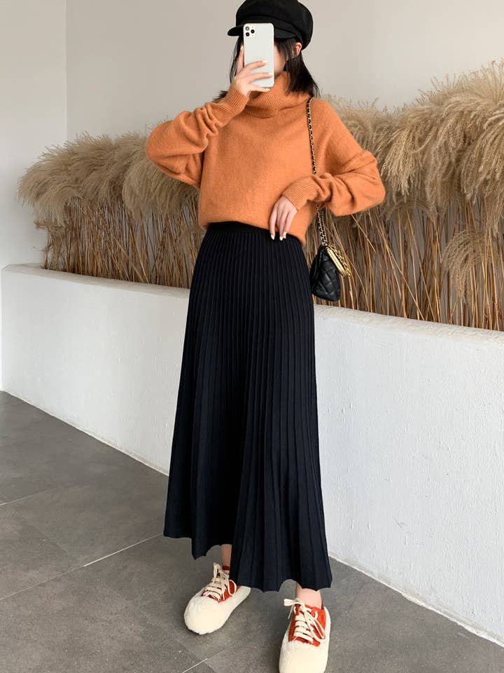 Marayn - Wholesale Skirt – Women’s - Chic ALine Knit Maxi Skirt AutumnWinter19