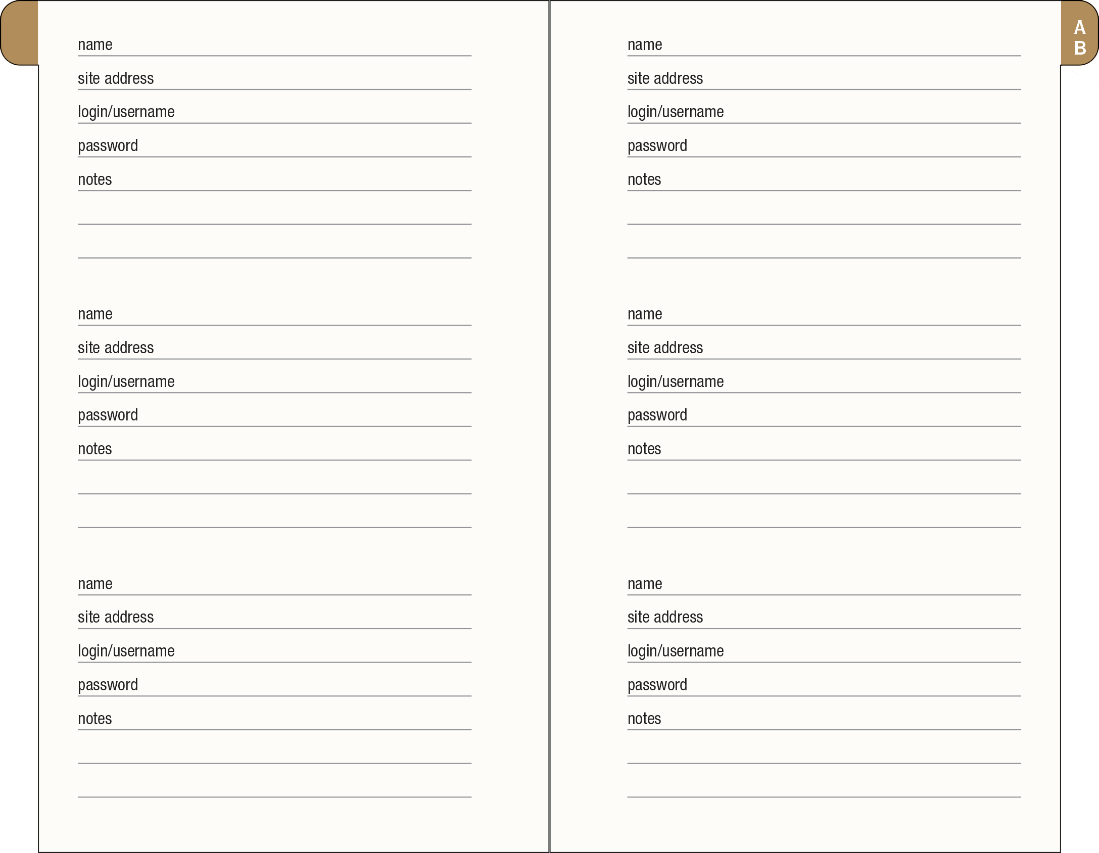 Peter Pauper Press, inc. – wholesale Journal/diary – Amalfi Lemons Internet Address & Password Logbook2