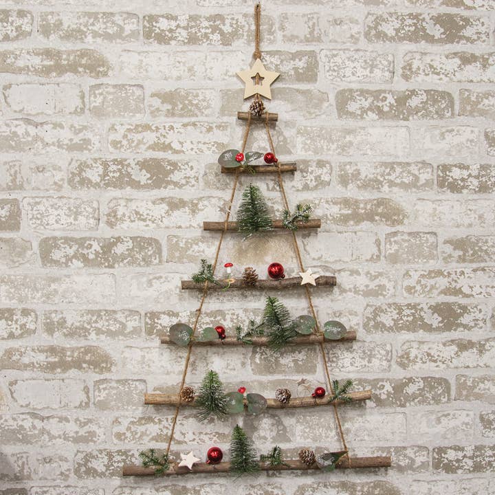 Bright Ideas – wholesale Christmas decoration – Twig Christmas Tree Wall Hanger w/Mushrooms1