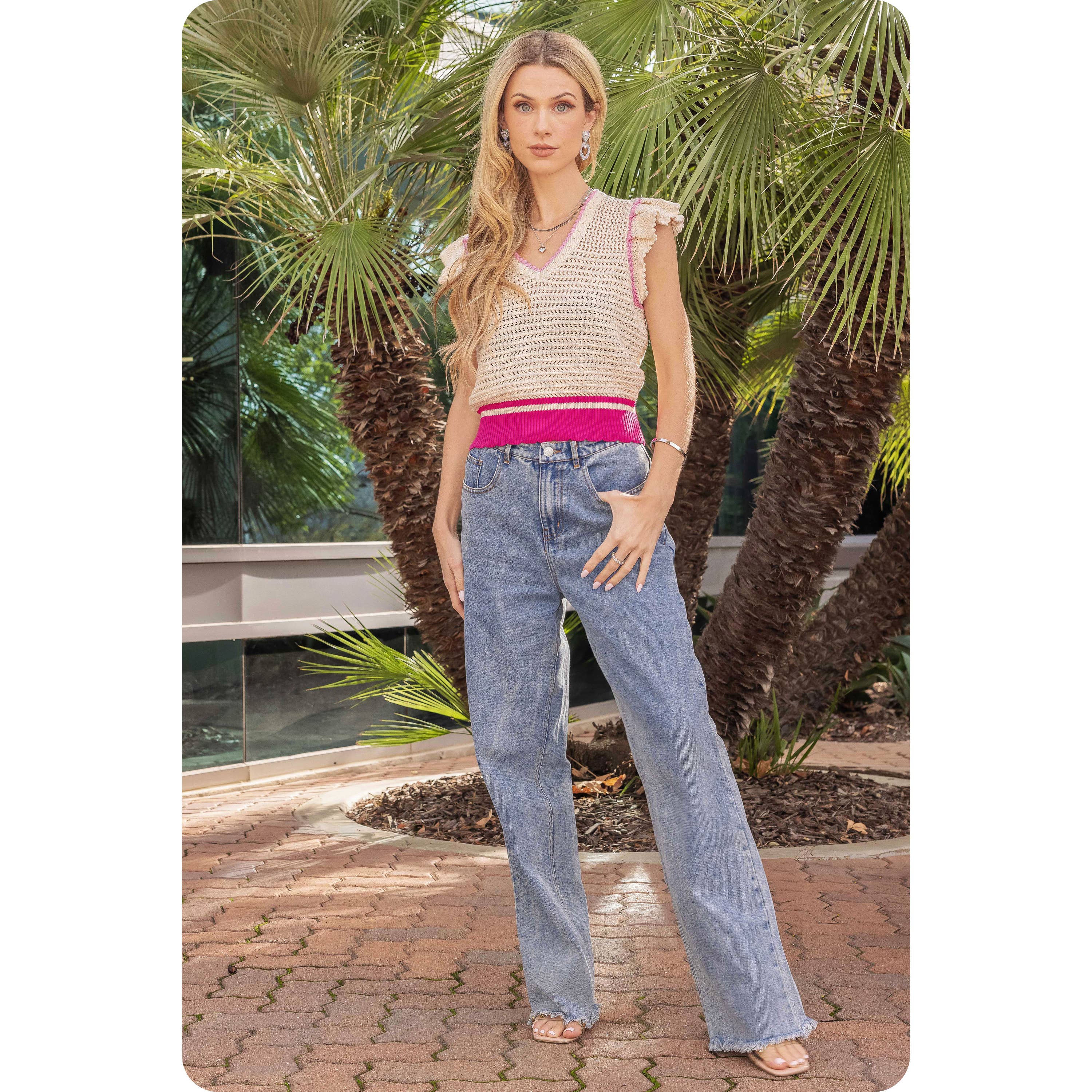 Strut & Bolt - Vente Haut en maille – femme - Haut en tricot à tissage ouvert au crochet8