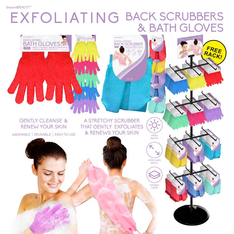 Deluxe Import Trading – wholesale Bath pouf/sponge – 192 pc Exfoliating Body Towel and Glove Display0