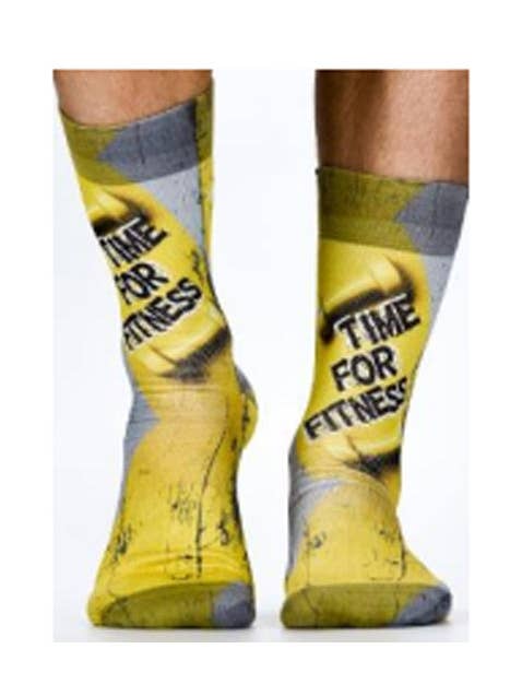 Yellow Time for Fitness Socks for wholesale by Urbiana