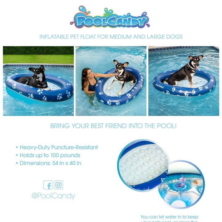 PoolCandy - Wholesale Inflatables - Inflatable Dog Pool Float Large Size