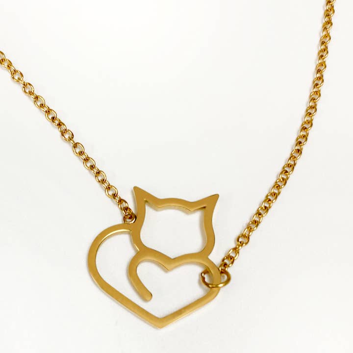 UITVERKOOP - Love Cat - Alledaagse Ketting (Roze of Geel) voor wholesale door Liventi Jewelry