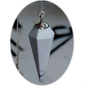 Faceted Sterling Pendulum -Howlite Agate for wholesale by Crystal Earth Sterling