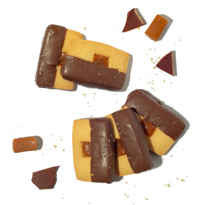 Chocolate Caramel Sea Salt Shortbread for wholesale by Kelley's Kookies
