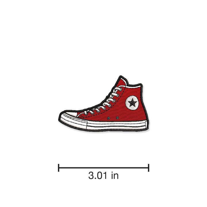 Studio Ten Design - Vente Écusson - Écusson thermocollant rouge pour baskets High Top