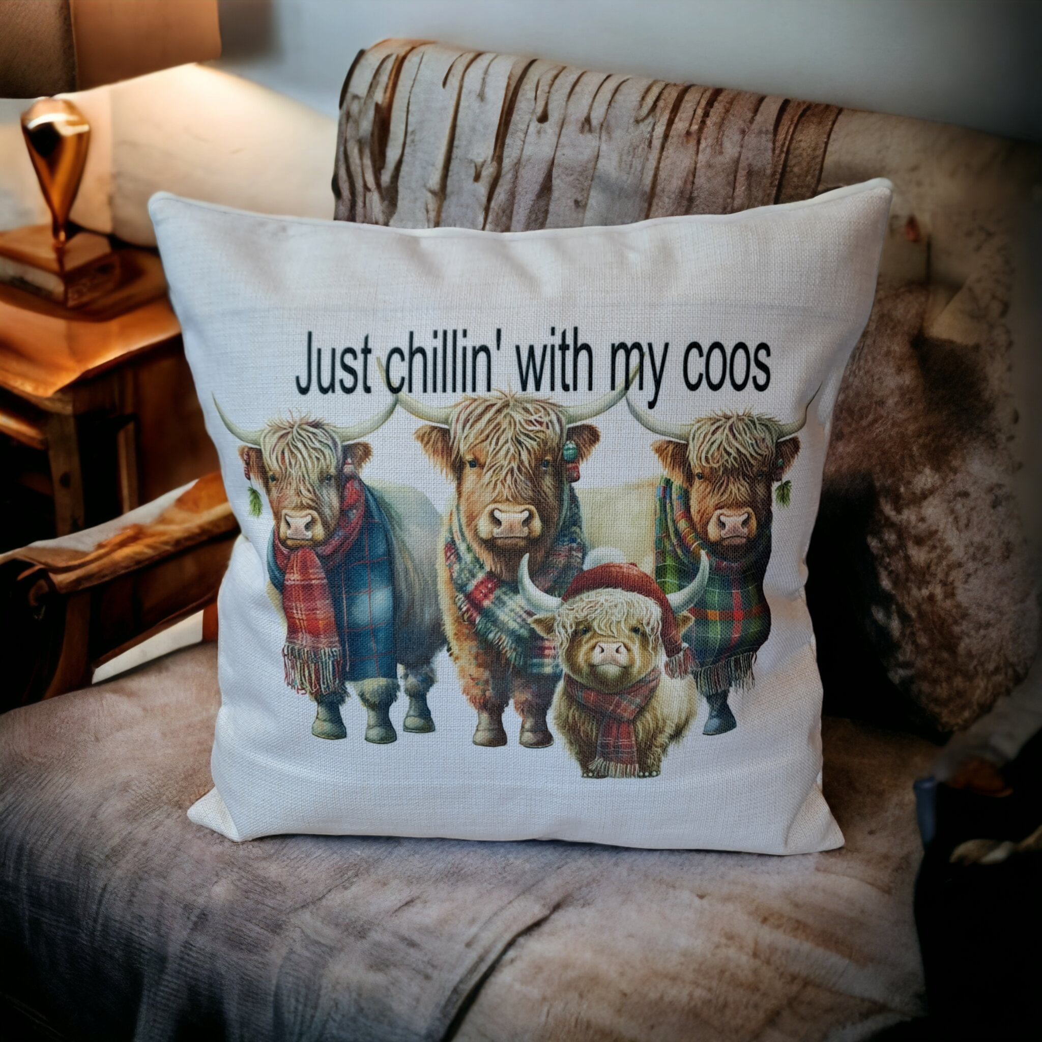 Gift and Stitch – wholesale Throw/decorative pillow – Rectangle or Square Printed Highland Cow Pillow with pad3