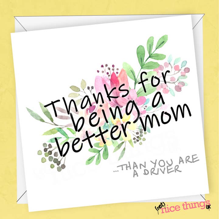 Biglietto per la festa della mamma «Bad Driver» | Biglietto per la mamma, grazie alla mamma per la vendita all'ingrosso da parte di NotNiceThings