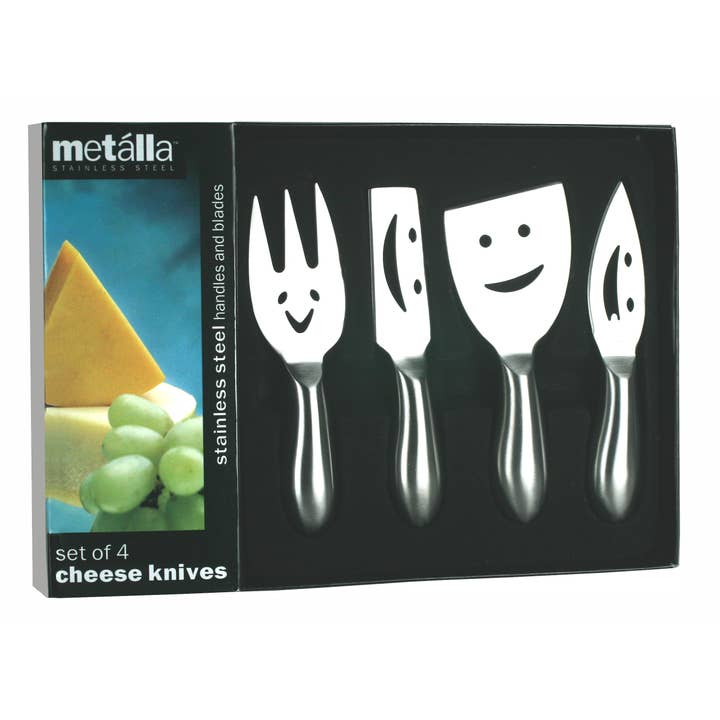 Prodyne - Wholesale Cheese Spreader - Fromâ™ Stainless Steel Cheese Knives - Happy Faces