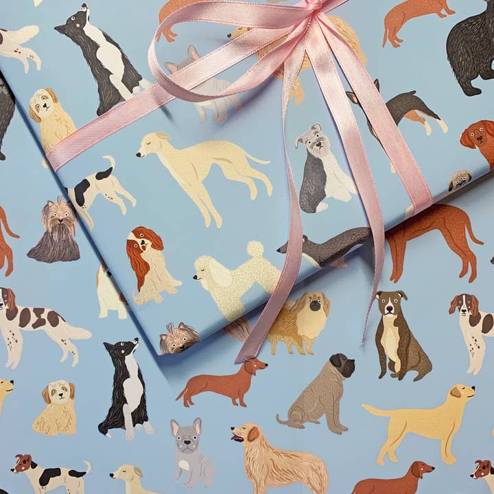Bea Baranowska Illustration – wholesale Flat wrap – Dogs Wrapping Paper Sheet
