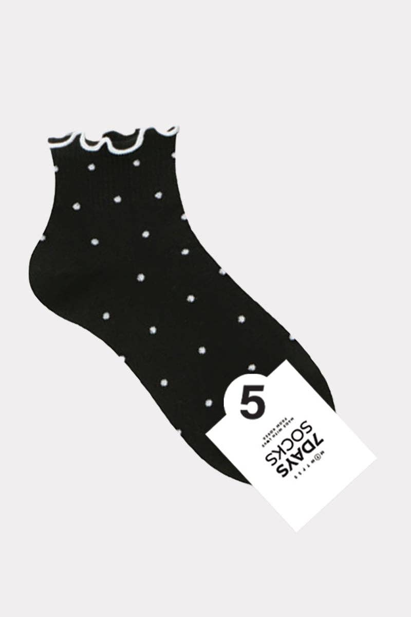 7DAYSSOCKS - Wholesale Socks - Women's - Women's Crew Frill Dot Socks2