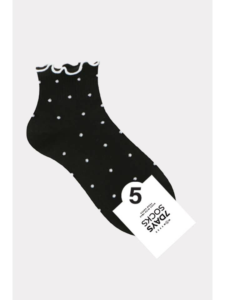 7DAYSSOCKS - Wholesale Socks - Women's - Women's Crew Frill Dot Socks2