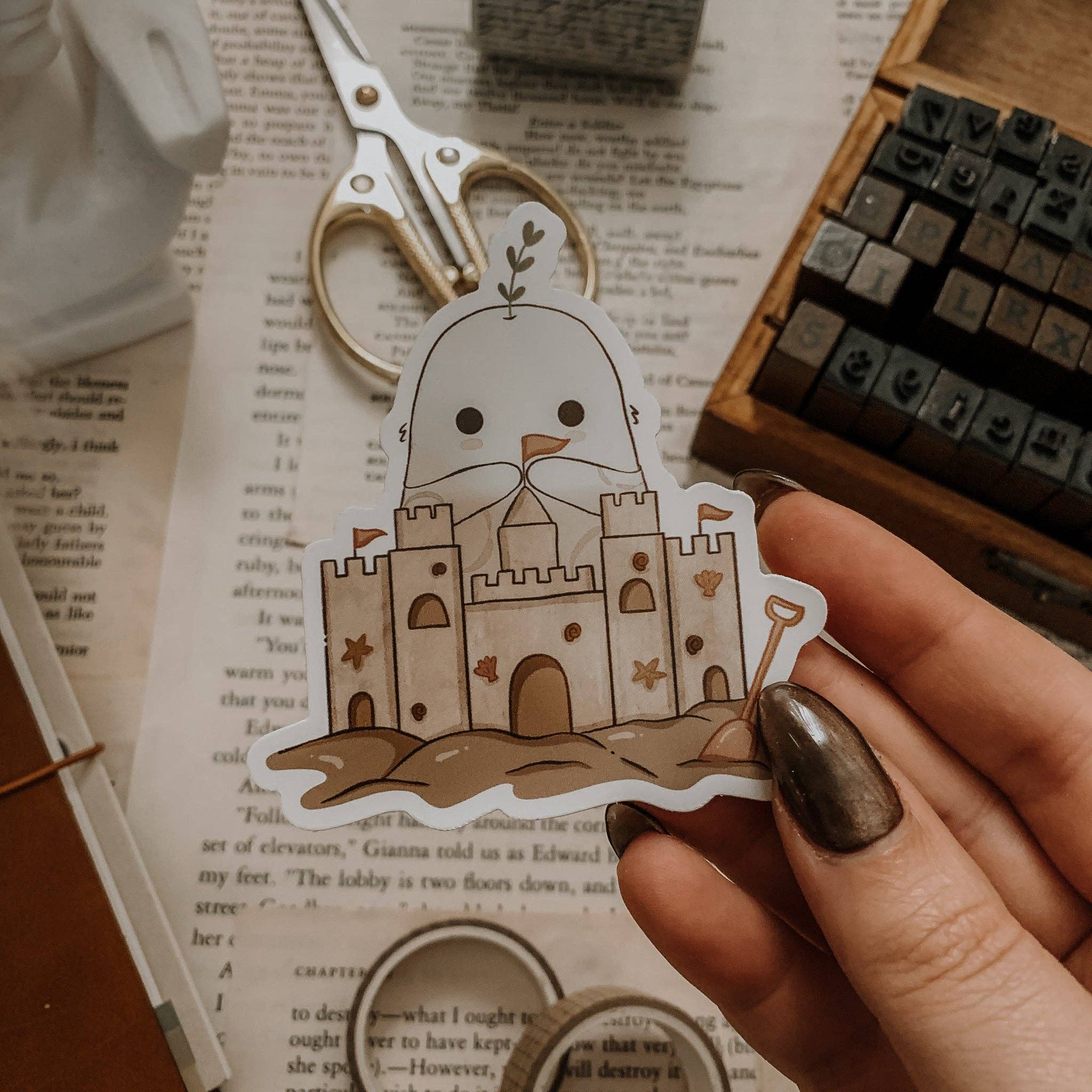 Savannah Scribbles Shop - Wholesale Sticker - Cello Sandcastle Vinyl Sticker1