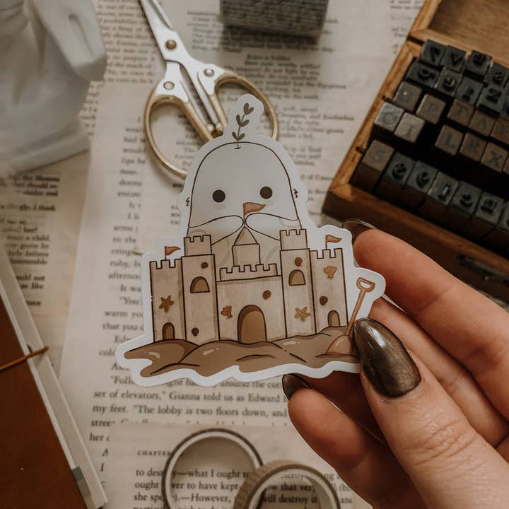 Savannah Scribbles Shop - Wholesale Sticker - Cello Sandcastle Vinyl Sticker1