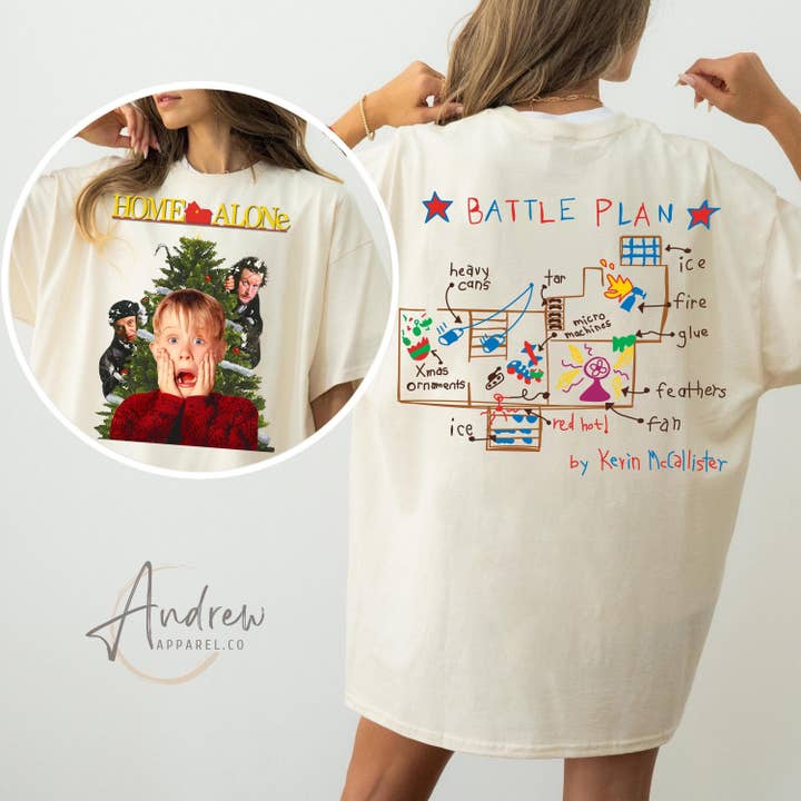 Home Alone Battle Plan Funny Christmas Holiday Gift Tee for wholesale by TheKingShirt